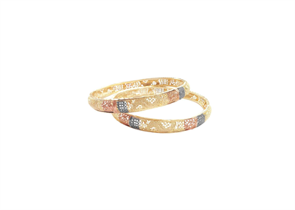 Three Tone Plated | Alphabet Bangles